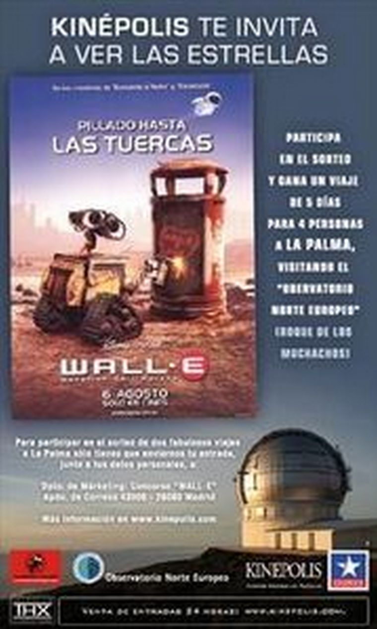Almeida Viajes patrocina la película de Disney Wall E en los cines Kinepolis