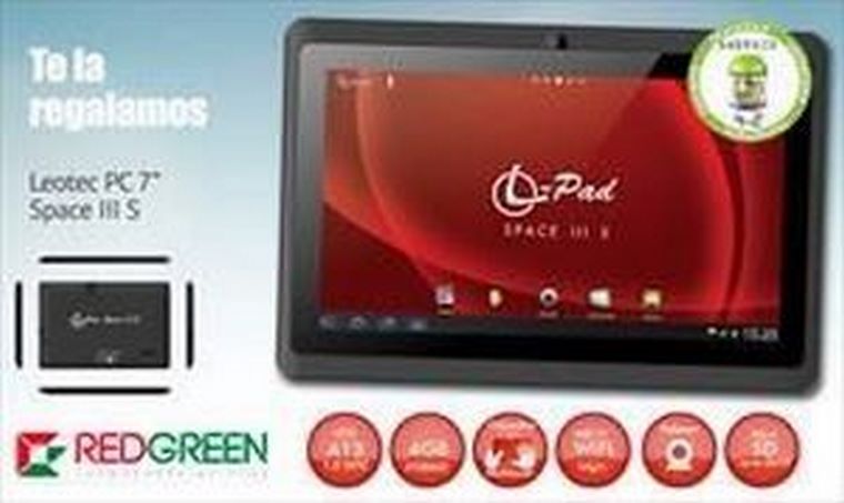 Redgreen regala una Tablet Leotec de 7 pulgadas PC Space III S