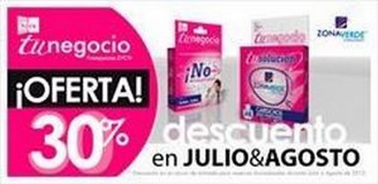 Julio y Agosto a 30% descuento en Zona Verde Consumibles