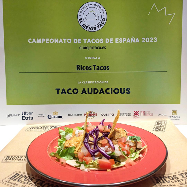 El innovador Taco de Atún Endiablado de Ricos Tacos es galardonado como Taco Audacius del Año en el I Campeonato de Tacos de España